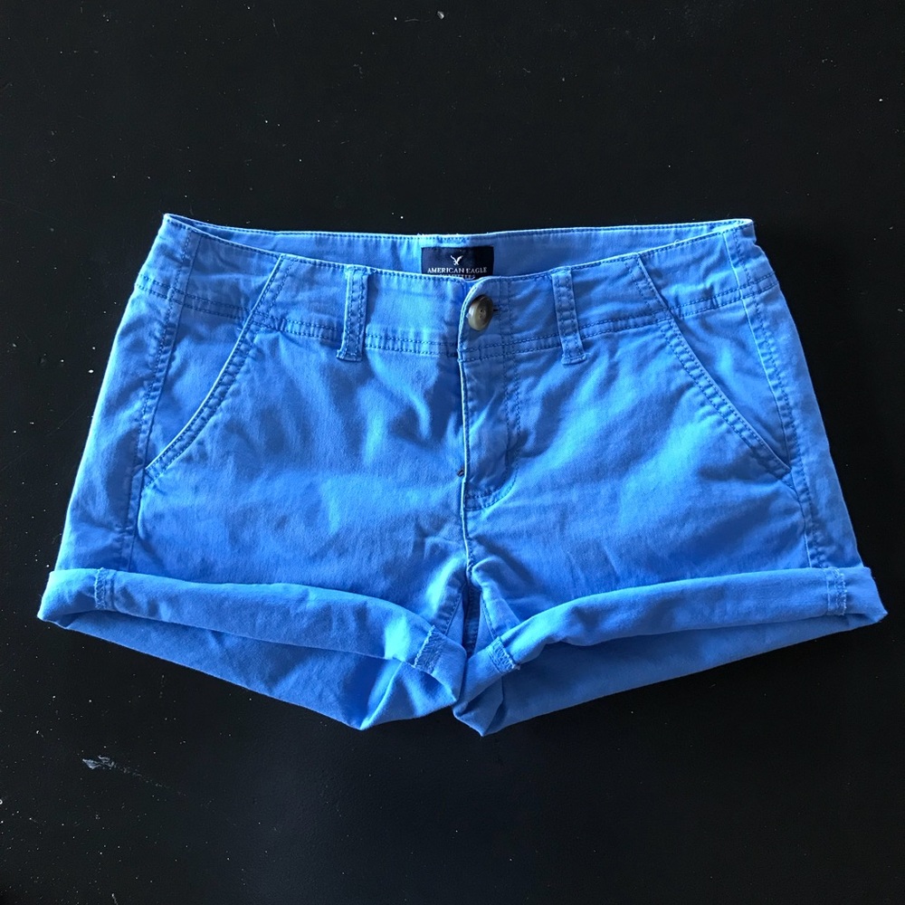 American Eagle blue khaki shorts
